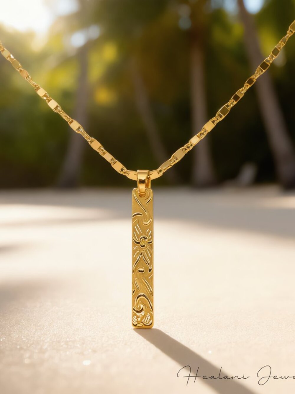 5mm Hawaiian Vertical Pendant Necklace - Picture 2 of 2